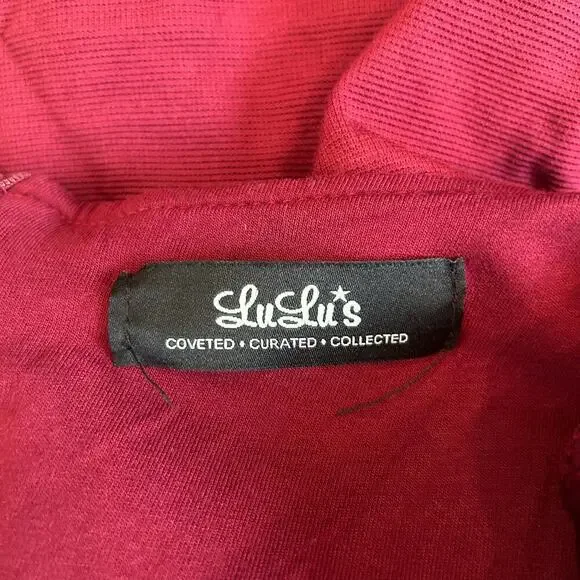 Lulus Double Hex Wine Red Bodycon Dress Backless Open Back Mini Cocktail Size S - Picture 7 of 9